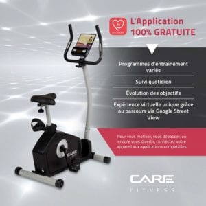 V/élo d/’Int/érieur pour Fitness et Sport /à Domicile Selle Confortable Ajustable 16 Niveaux de difficult/é V/élo d/’Appartement Motoris/é et Connect/é My Care FIT CV-351 par Care